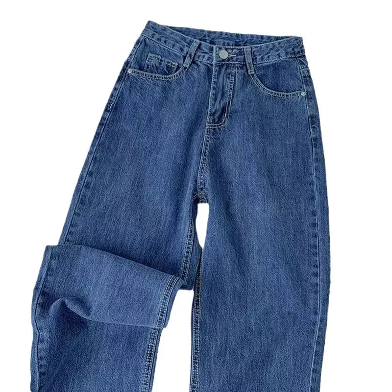 Vintage Jeans Women's Summer Thin Straight-leg Loose-fit Petite High-waisted Draped Wide-leg Long Pants New 2024 Model