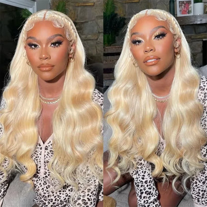 13x6 Silver Grey Colored Lace Front Wigs For Women 613 Blonde Body Wave Remy Transparent Lace Frontal Human Hair Wig Pre Plucked