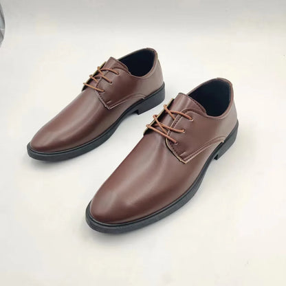 Men’s leather dress shoes business casual formal pointed toe spring autumn black