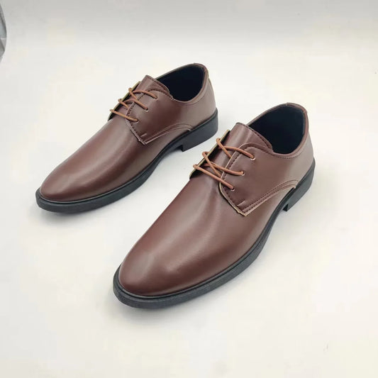 Men’s leather dress shoes business casual formal pointed toe spring autumn black