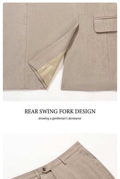 New 2 buttons on suit grey modern design mens office wear blazer coustime homme luxe Bead edge craftsmanship