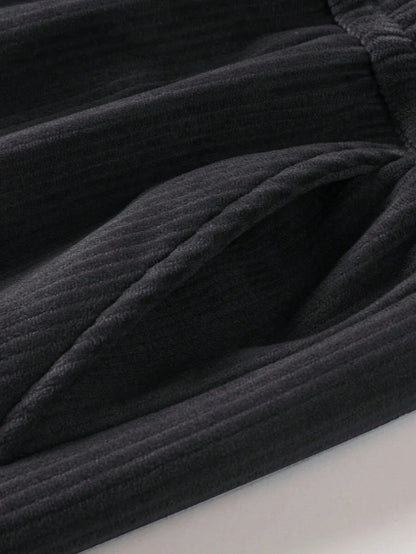 Men's spring autumn Corduroy Sweatpants  Drawstring Straight Loose Track Pants Casual Thermal Trousers for Daily wear