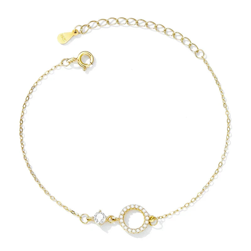 Authentic 925 Sterling Silver Simple Ring Bracelet for Women Simple Basic Bracelet for Female Fine Jewelry Wedding Gift