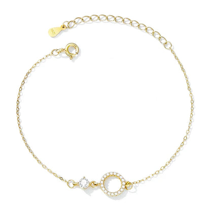 Authentic 925 Sterling Silver Simple Ring Bracelet for Women Simple Basic Bracelet for Female Fine Jewelry Wedding Gift