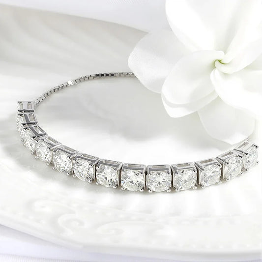 3/4/5mm Adjustable Moissanite Tennis Bracelet for Women Men D Vvs1 Round Gems Lab Diamond Chain S925 Sterling Silver