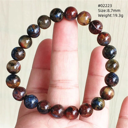 Natural Blue Pietersite Bracelet Women Men Beads Round Beads Chatoyant Cat Eye Fire Pietersite Namibia AAAAAA