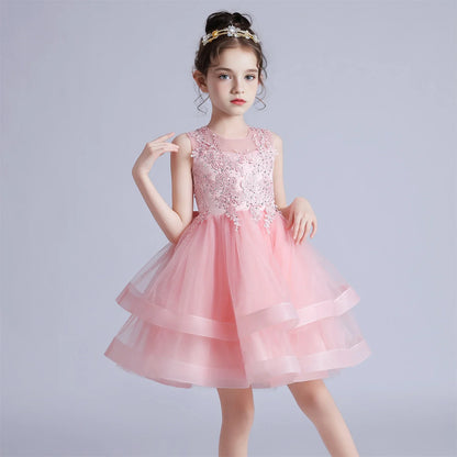 3-10 Years Baby Girls Princess Dress Summer Ball Gown Wedding Dress Piano Performance Costume Host Costume Children's Clothing