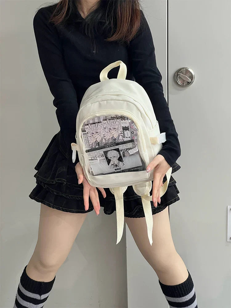 Cute Mini Backpack Women Kawaii Ita Bag Sweet Girl Transparent Rucksack DIY Personality Display Knapsack Lolita Shoulder Bag