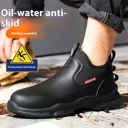 Fashion Comfort Soft Soled Waterproof Shoes Chef Shoes Four Seasons Anti Slip Oil Resistant Business Casual   Work EVA Shoes