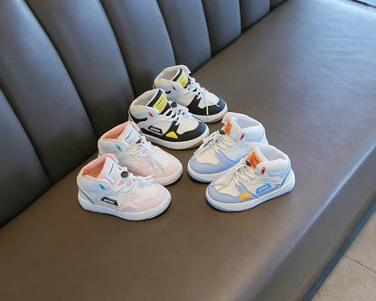 Children Tennis Shoes High-top Sports Shoes for Girls Fashion Causal Kids School Boys Basketball Shoes Breathable Soft Sneakers