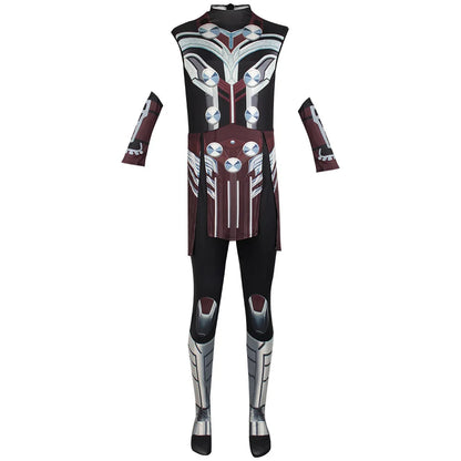 Thor Jane Cosplay Costume Adult Boys Girl Jumpsuit Halloween COS Bodysuit Carnival Party Outfits Cape for Men Women Boy Girl