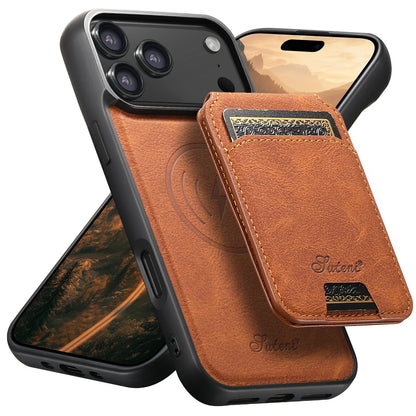 Wireless Charging Phone Case Magnet Card Holder Stand Faux Leather For iPhone 17 Pro Max 16 Plus 15 14 13 12