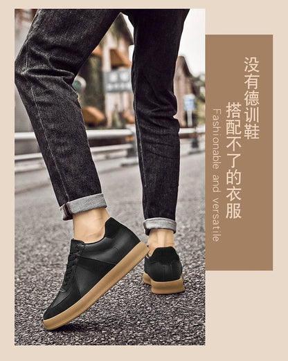 Invisible Height-Increasing Shoes 8cm German Training Shoes for Men, Summer Breathable Casual Sneakers, Genuine Leather Retro Versatile Forrest Gump Shoes 6cm