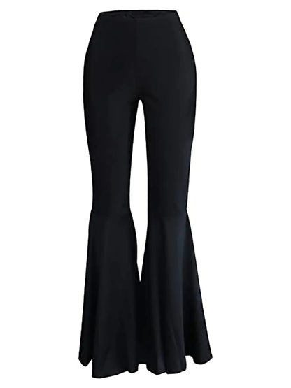 Knitted fabric solid color trousers