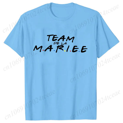 Friends Bachelorette EVJF Party T-shirt French Girls Single Farewell Tops Team Bride Bridesmaid Tees Bridal Shower Wedding Shirt