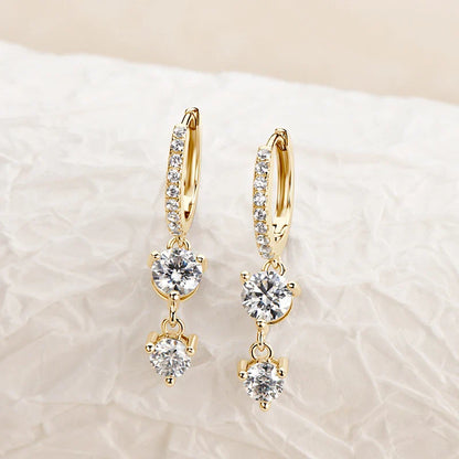 New In 100% Real 0.8 Carat Moissanite Diamond Drop Earrings Women’s S925 Silver Tassel Earring Plated PT950 Fine Jewelry