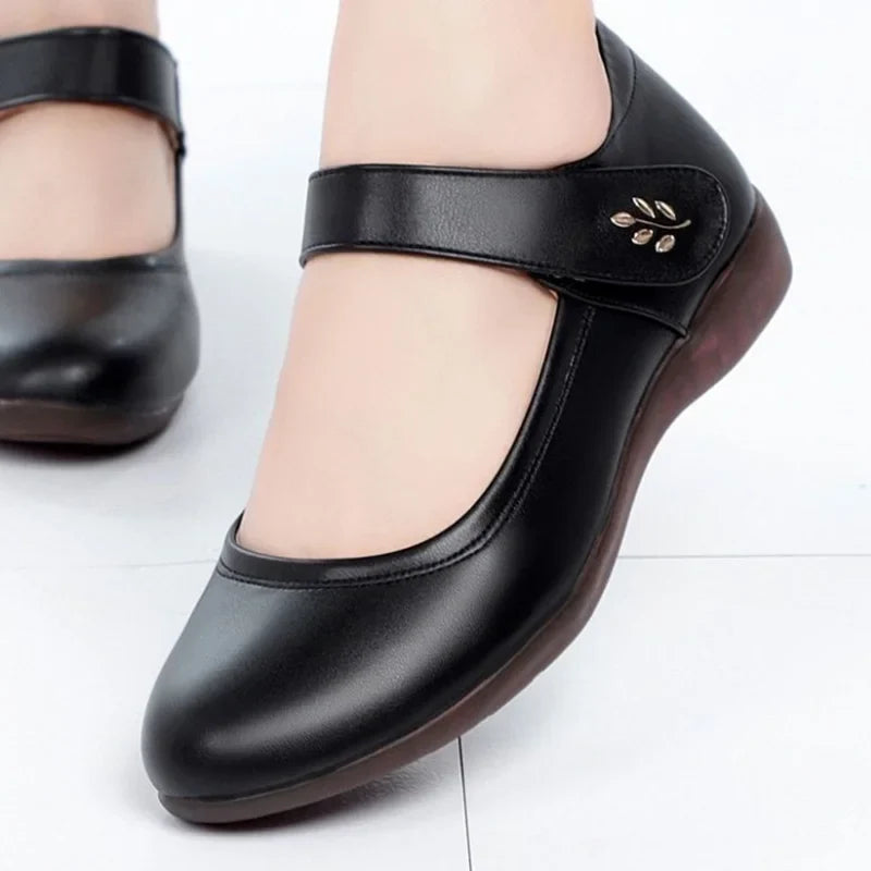 women fashion round toe buckle strap patent leather office high heel shoes lady classic wine red shoes  ba05