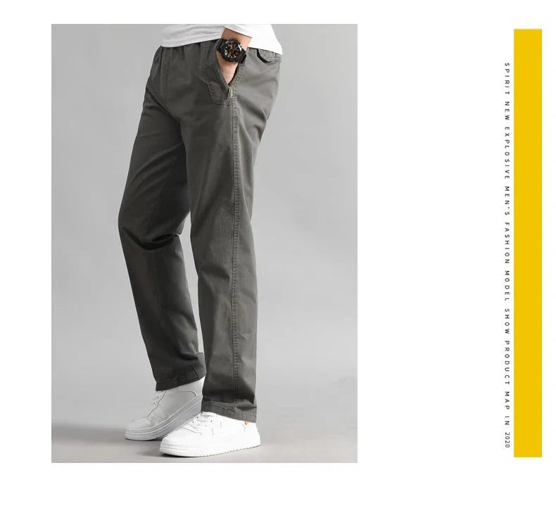 Explosions men's overalls casual pants cotton loose summer thin fashion long pants men's pants.