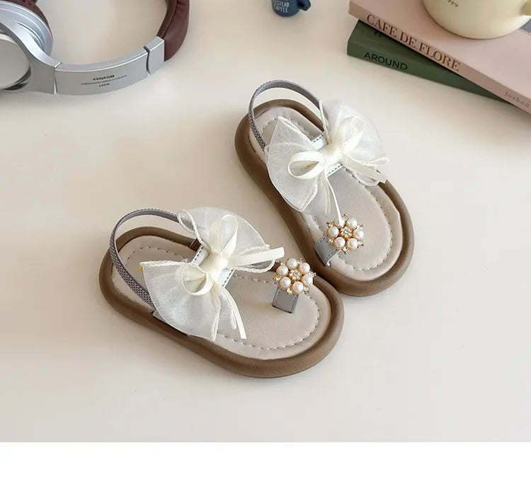 2025 Children Sandals for Girls Summer New Fashion Korean Style Soft Bottom Anti-slippery Versatile Chic Princess Beach Shoes