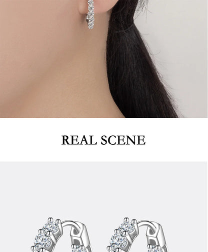 1.8CT All Moissanite Earrings for Women S925 Pure Silver GRA Certified Diamond Temperament Fashion Wedding Party Jewelry