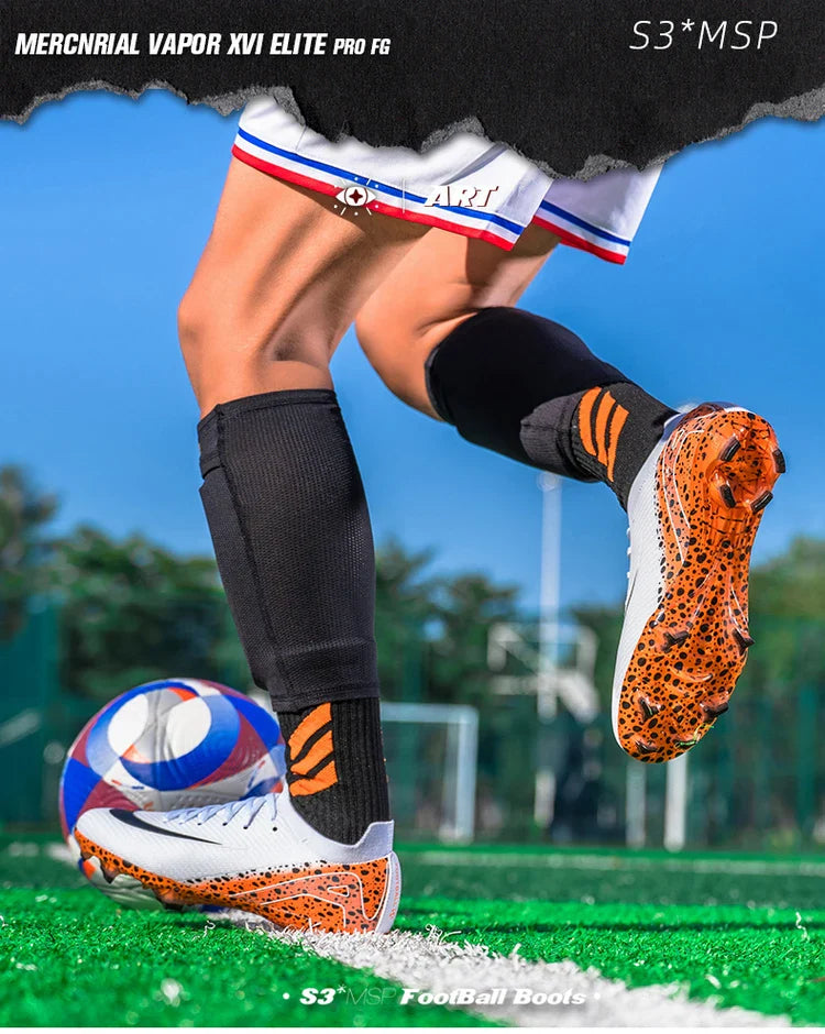 Soccer Cleats for Men Women AG/TF Breathable Cushioned Insole Anti-Slip Outdoor Sports Artificial Grass Football Boots
