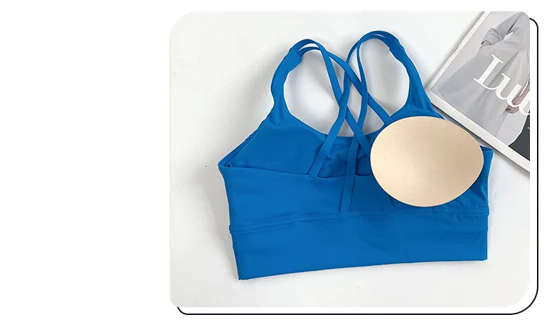 2 Pieces Yoga Shorts Gym Sports Sets Women Fitness Suits Cross Back Bra Top High Waist Shorts Running Workout Tracksuit👚👍️