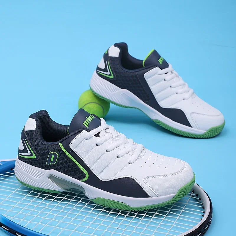 Tênis Esportivo Profissional de Couro para Badminton Masculino, Tênis Antiderrapante para Treinamento em Casal, Tênis Leve para Tênis Feminino e Vôlei