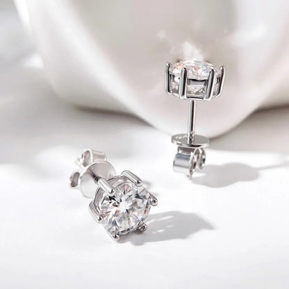 0.3-2 Carat Moissanite Stud Earrings S925 Silver Lab Diamond Earrings For Women Man Party Fine Jewelry