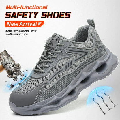 Men's safety shoes are super lightweight, breathable, comfortable, anti smashing, plastic toe protection and work shoes