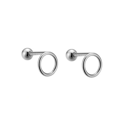925 Sterling Silver Fashion Simple Golden Flower Beads Small Stud Earrings for Women Teen Piercing Jewelry Accessories