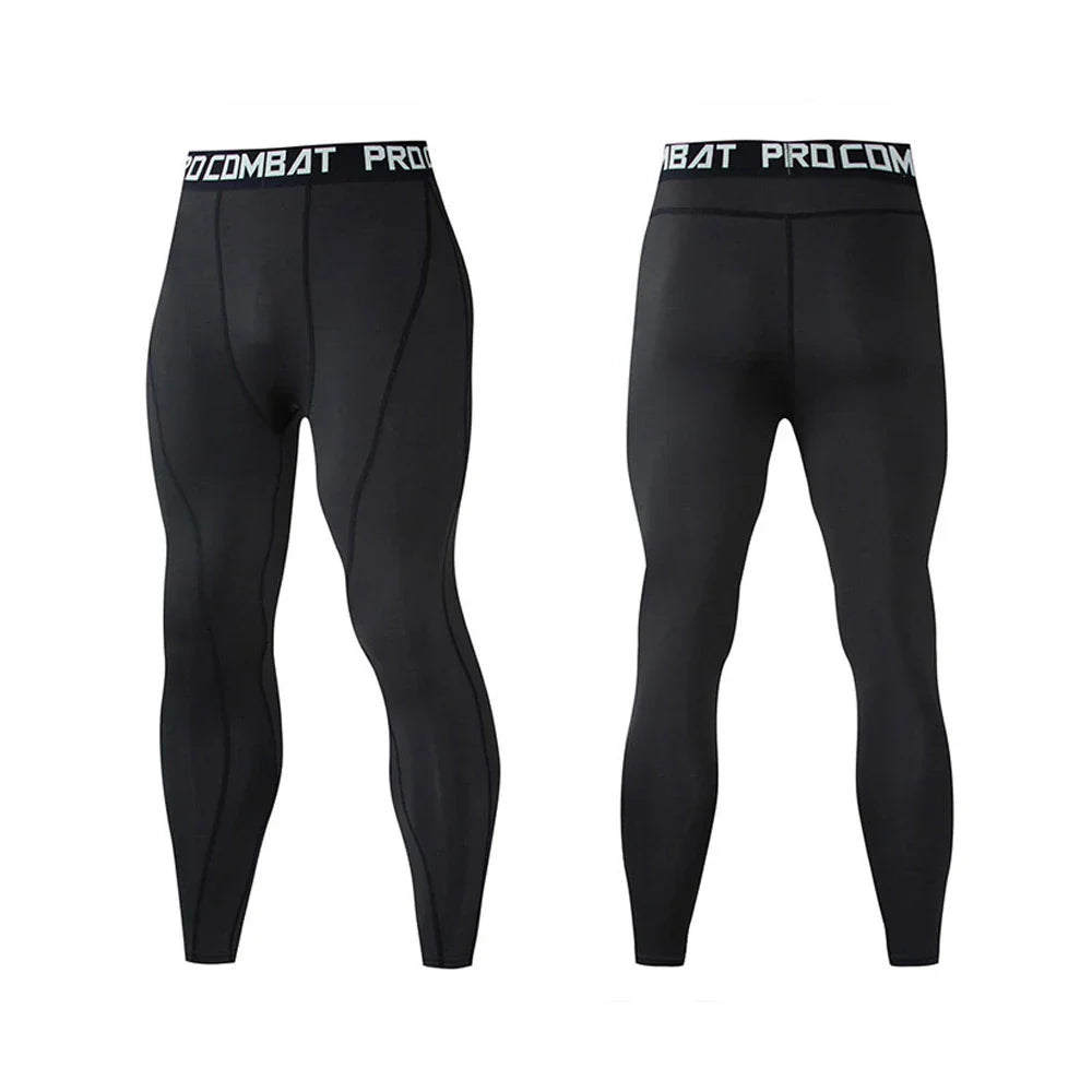 Men Compression Tight Leggings Running Sports Male Gym Fitness Jogging Pants Quick Dry Trousers Workout Training Yoga Bottoms