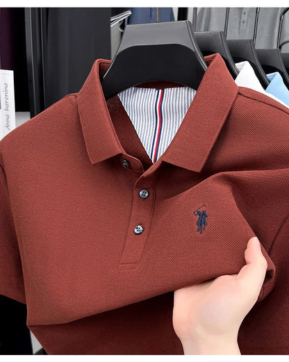 High end brand 100% cotton short sleeve polo shirt men luxur pony embroidery comfort breathable fashion T-shirt summer new top