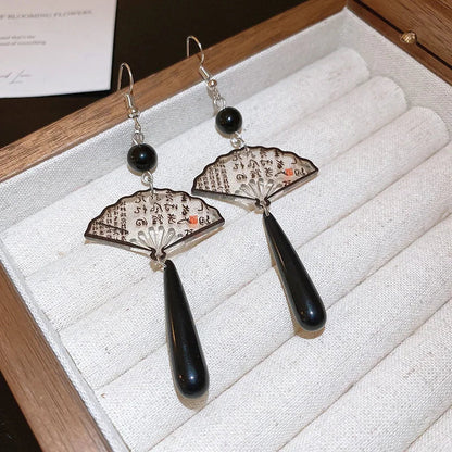 chinese Style Bamboo Joint Flower Earrings Imitation Pearl Fringe Earring New National Tide Personality  Earrings for Women