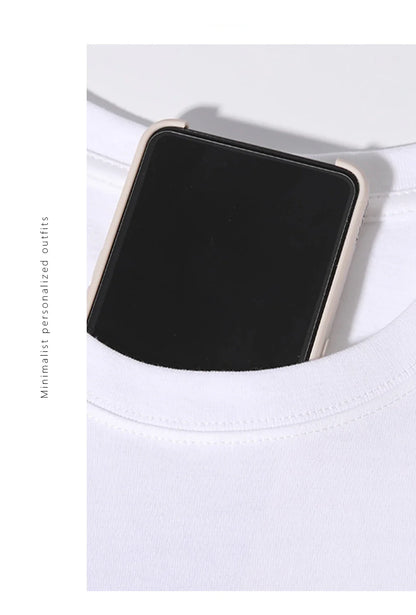 Letter Printed Fashionable Black T-shirt Trendy Streetwear Fashionable Men's and Women's Casual Loose Short Sleeved Top