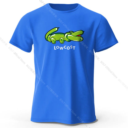 Men's Joke The Lowcost Printed T-Shirt 100% Cotton Oversized Funny Graphic Tees for Women Summer Tops Casual Streetwear