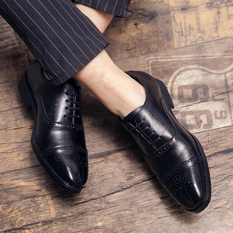 Handmade Fashion Mens Brogue Luxury Big Size 47 Wedding Party Leather Business Oxfords Dress Casual Formal Shoes Loafers for Men