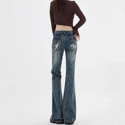 Low Waist Bell Bottom Denim Jeans
