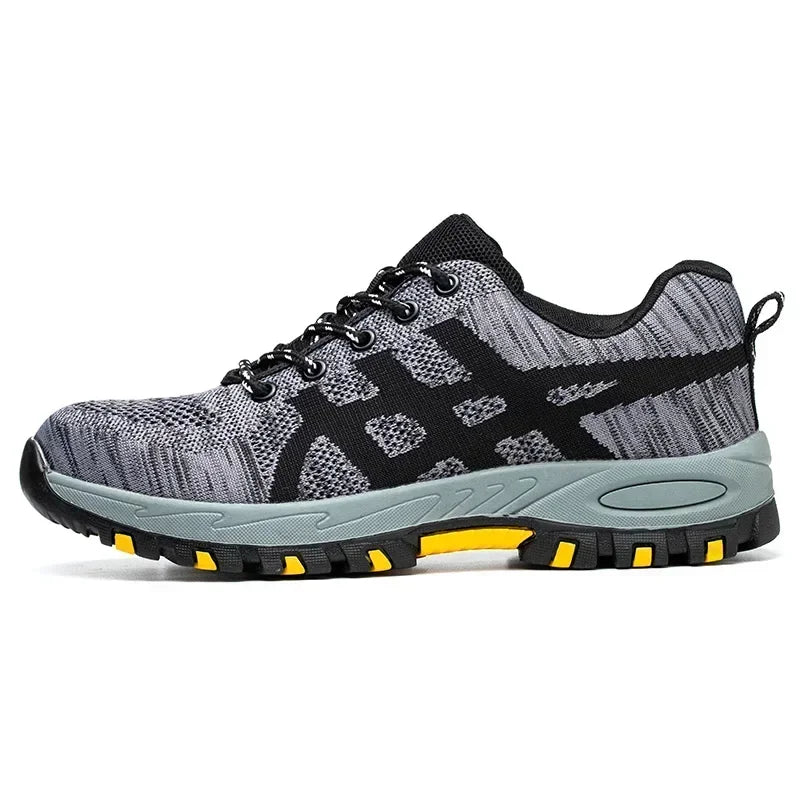 Men's Lightweight Breathable Safety Shoe Steel Toe Cap Anti-drop Anti-piercing Safety Boots for Construction Site Wear-resistant