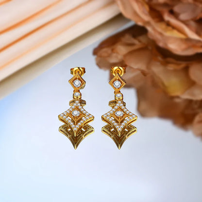Luxurly D Color VVS1 Brilliant Moissanite Earrings for Women 925 Sterling Silver Yellow Gold Plated Anniversary Jewelry
