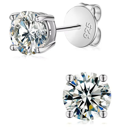 Classic 0.1-4CT Moissanite Studs Earrings for Men Women Test Passed 925 Sterling Silver Gold Plated Fine Jewelry Christmas Gifts