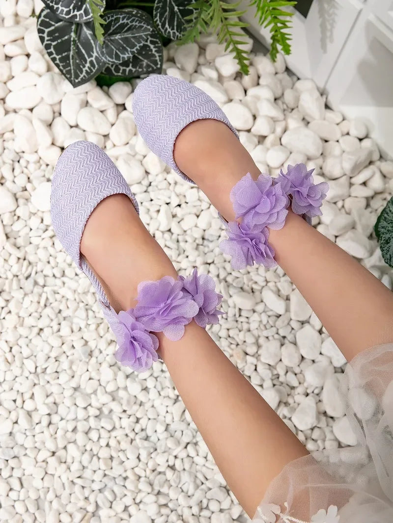 2025 New Girl Sandals Sweet Elegant Kids Fashion Princess Catwalk High-heels Shoes Causal Chic Flower Kids Wedding Party Sandals