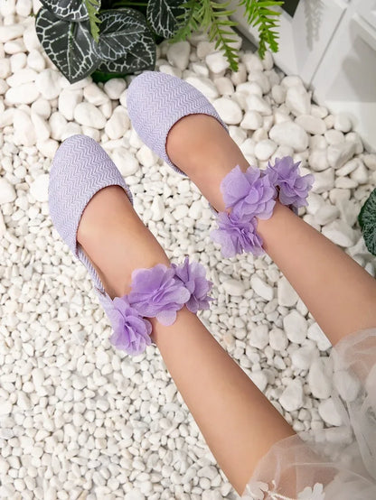 2025 New Girl Sandals Sweet Elegant Kids Fashion Princess Catwalk High-heels Shoes Causal Chic Flower Kids Wedding Party Sandals