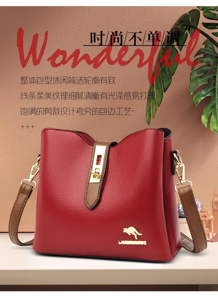 New High-quality Large Capacity PU Classic Women's Shoulder Bags 2025 Fashion Concise Light Luxury Versatile Style Crossbody Bag