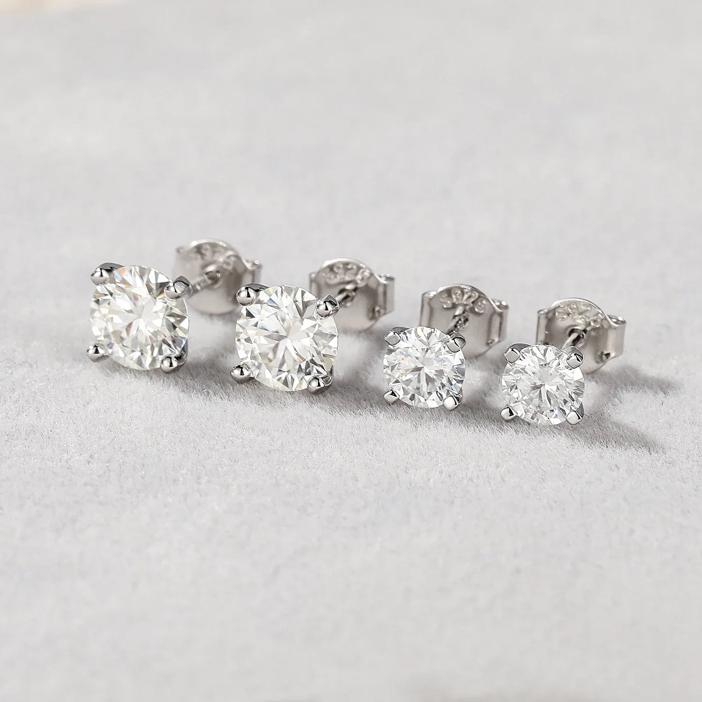 0.5-1.2 Carat D Color Moissanite Ear Stud Earrings For Women 925 Sterling Silver Sparkling Piercing Earring Fine Jewelry