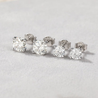 0.5-1.2 Carat D Color Moissanite Ear Stud Earrings For Women 925 Sterling Silver Sparkling Piercing Earring Fine Jewelry
