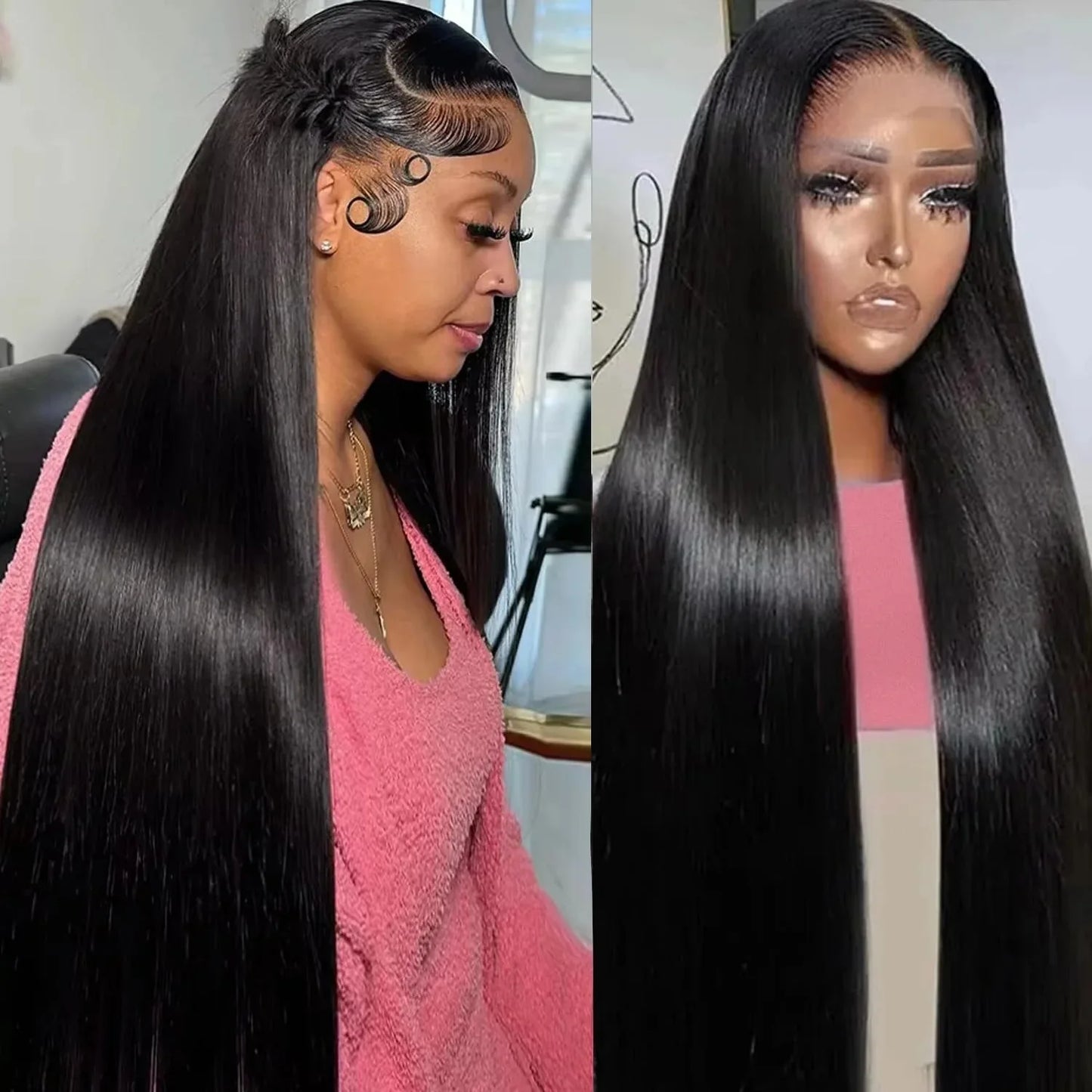 200% Density 13x4 Bone Straight Hd Transparent Lace Front Human Hair Wig 40 Inch 13x6 Lace Frontal Wig For Women Brazilian Wigs