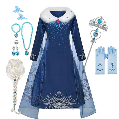 Frozen 2 Elsa Princess Girls Dress Up Snow Queen Costume Carnival Party Halloween Kids Carnival Birthday Party Clothes