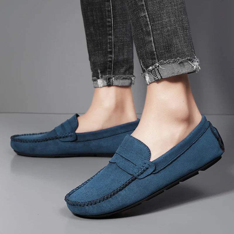 Sapatos Masculinos Casuais de Camurça, Respiráveis, de Couro, Loafers Masculinos, Slip-on, Sapatos de Dirigir Masculinos, Marca de Luxo, Sapatos Náuticos Confortáveis
