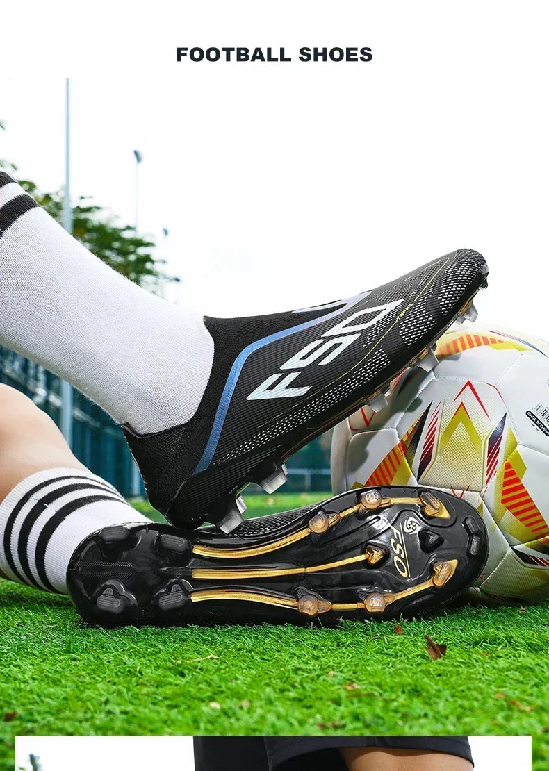 New Men Football Boots Non-Slip Boys Cleats Hot-selling Soccer Shoes Grass Outdoor Match Sneakers High-quality High-top Light