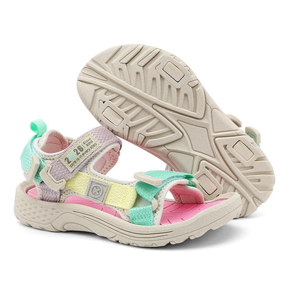New Summer Kids Sport Sandals, Children Casual Breathable Barefoot Shoes, Non-Slip Lightweight Water Beach Sandals for Boys